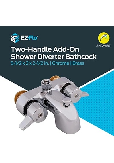 Ez-flo 11129 Add-on Shower Diverter Bathcock Polished Chrome 000 Açık Krem