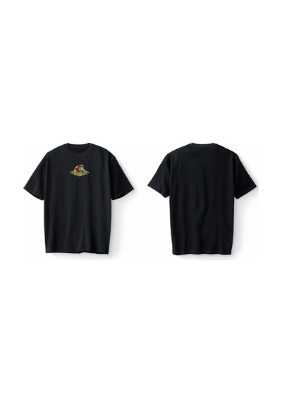 Bumeta Rubik Zeka Küpü Erimiş Kombinasyon Oversize Unisex Tişört T-shirt Siyah