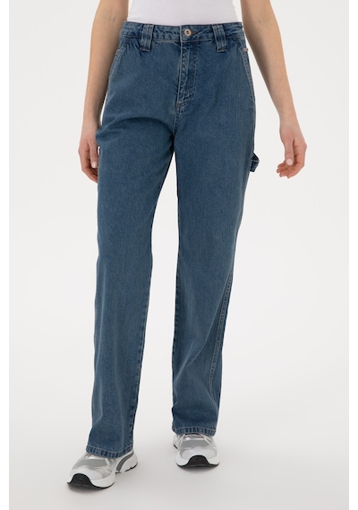 U.S. Polo Assn. Kadın Mavi Cargofit Jean Pantolon 50304325-DN0022