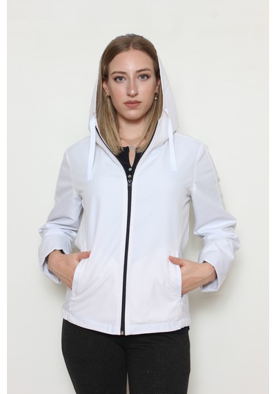 CottonCool Kadın Beyaz Yağmurluk Rüzgarlık