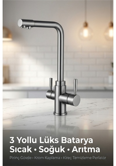 Lüks Üç Yollu Musluk Su Arıtma Cihazı Uyumlu