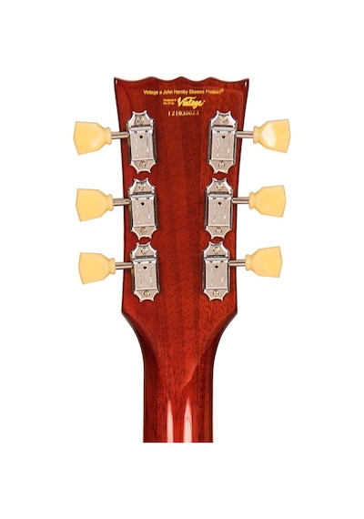Vintage V100 Reissued Elektro Gitar - Flamed Amber