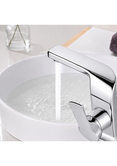 Prım Kısa Lavabo Bataryası Parlak Krom