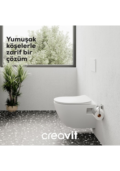 Creavit Terra Duroplast Yavaş Kapanan Klozet Kapaklı Beyaz Set