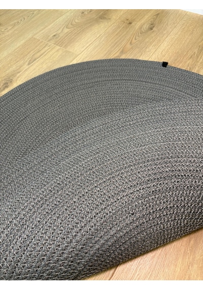 Melena Carpet Yuvarlak Hasır Halı Balkon Salon Mutfak İçin Jüt Görünümlü Dekoratif Halı