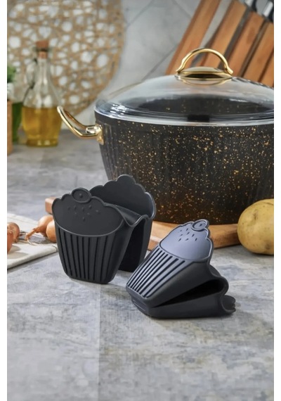 Mini Cupkek Desenli Silikon Fırın Tutacağı 1 Adet Çok Renkli