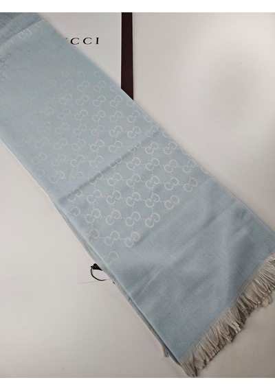 Miorel Scarfs İnce Kumaş G Desen Pamuklu Şal Yün İpek Şal 4 Mevsim Çift Taraflı Turkuaz