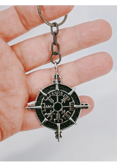 Pusula Tasarımlı Vegvisir Viking Temalı Gümüş Renk Metal Anahtarlık - İskandinav Mitolojisi Şans Tıl Çok Renkli Pusula Tasarımlı Vegvisir Viking Temalı Gümüş Renk Metal Anahtarlık - İskandinav Mitolojisi Şans Tıl Çok Renkli