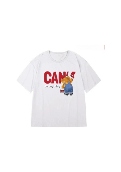Startmore Beyaz Cute Milk Dog Music Print 's Summer New Short Sleeves Comfor Beyaz