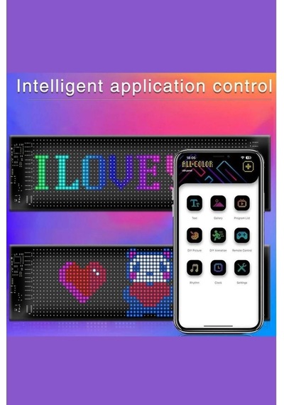 Bolsat Pixel Led Panel 16x192led 19x176cm Dijital Ekran Yazı Ve Animasyon Bantlı Bluetooth