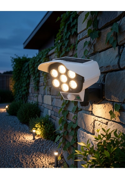 Güneş Enerjili Led Güvenlik Lambası Kamera Tipi Uczzzv070solarlamba-6 Beyaz