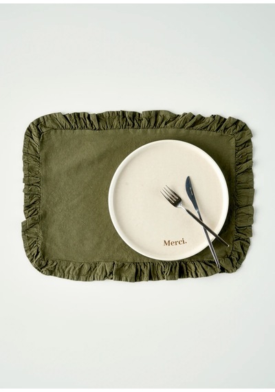 Bella Maison %100 Pamuk Elegance Amerikan Servis Haki 35x45 Cm Haki