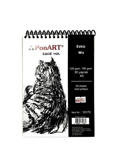 Ponart Eskiz Mix 120 G A5 30 Yaprak Eskiz Defteri 10173