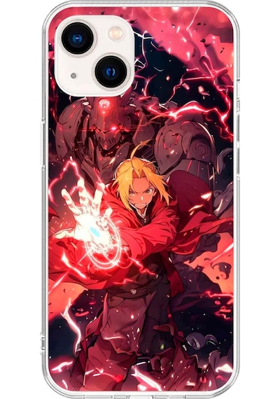 Apple Uyumlu iPhone 13 Şeffaf Kılıf Fullmetal Alchemist Tasarımlı 1