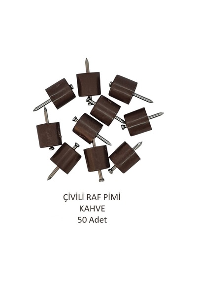 Çivili Raf Pimi Kahve 50 Adet Kahve