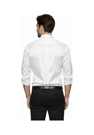 Deepsea Beyaz Slim Fit Erkek Gömlek Kolay Ütülenen Nefes Alan Kumaş, Dört Mevsim Şıklık 2608515 Beyaz