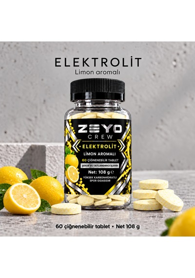 Çiğnenebilir Elektrolit Tablet - Limon Aromalı 60 Tablet / 108g