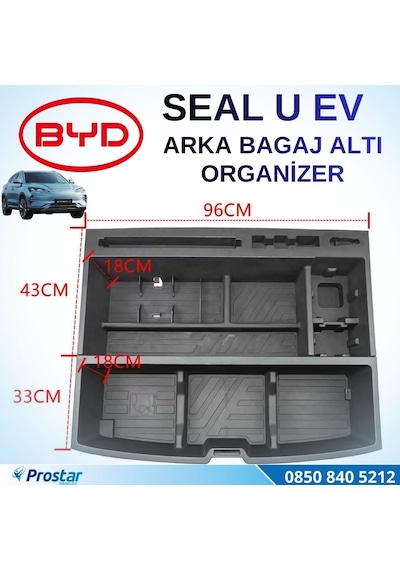 Byd Seal U Ev Arka Bagaj Altı Komple Organizeri Gizli Bölmeli Düzenleyici Seti