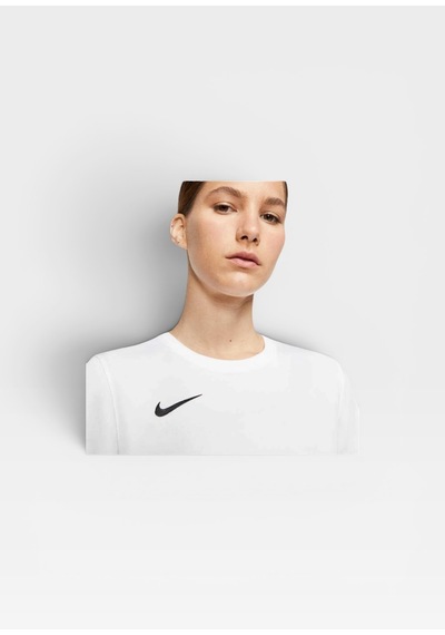 Nike Dri-fıt Park Vıı Bv6728-010 Kadın Futbol Forması Siyah Kısa Kollu Antrenman Tişörtü Beyaz