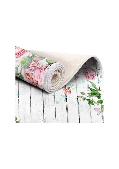 Dekoreko Ipek Halı Dijital Saçaklı 1853 Desen 1 Pembe