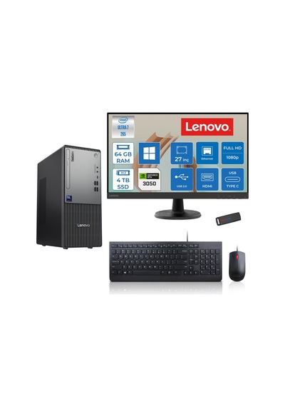 Lenovo ThinkCentre Neo 50T Gen 6 2713BD007WTR23H25 Ultra 7 265 64 GB 4 TB SSD RTX3050 27" W11H Masaüstü Bilgisayar + USB Bellek