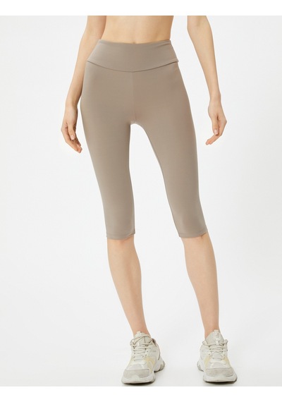 Koton Spor Kapri Tayt Standart Bel Slim Fit Kahverengi 4sak40150nk