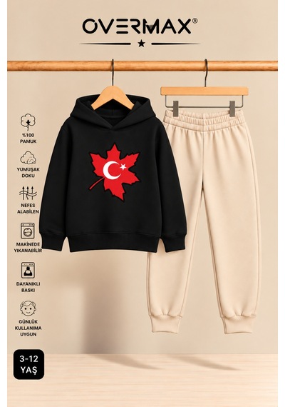 Overmax Türk Bayrağı Baskılı Çocuk Kapüşonlu Sweatshirt Eşofman Takımı- 3-12 Yaş Siyah-bej - 929479938 Siyah-bej Overmax Türk Bayrağı Baskılı Çocuk Kapüşonlu Sweatshirt Eşofman Takımı- 3-12 Yaş Siyah-bej - 929479938 Siyah-bej