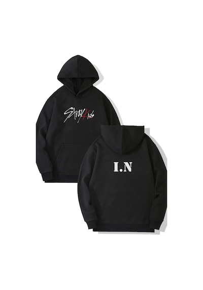Stray Kids I.n Ön-arka Baskılı Kapşonlu Sweatshirt