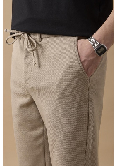 Braccas Erkek Regular Fit Orta Bel Düz Paça Bej Pantolon Bej