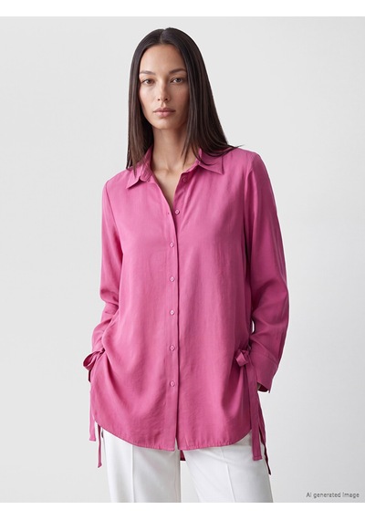Lcw Everyday Fuşya Oversize Modal Karışımlı Kadın Gömlek Tunik
