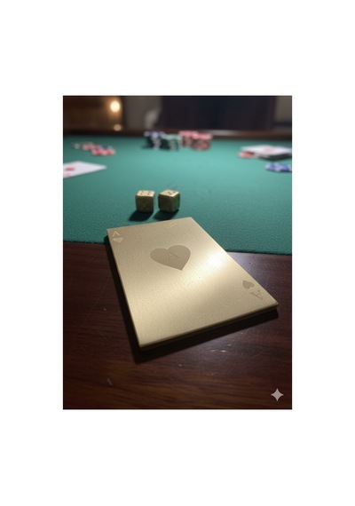 Pirinç Dekoratif Kupa As Poker Kartı