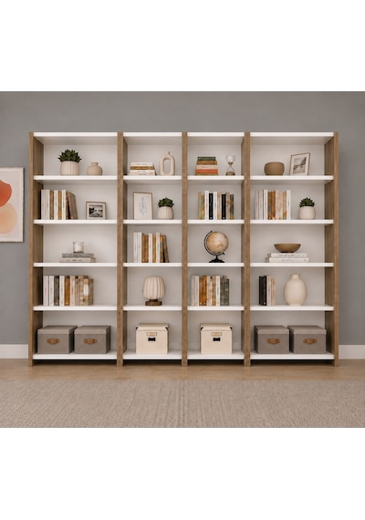 Nurmobilya Nur Mobilya 4'Lü Kitaplık Arkalıklı Model