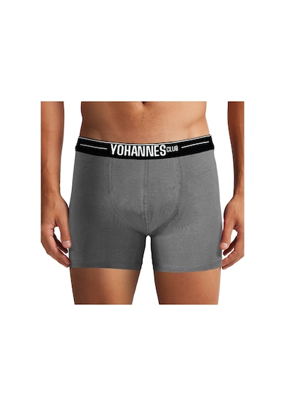 Yohannes Club, Erkek Özel Keseli Pamuklu Boxer, Renk Seçenekli, Tekli Paket Gri