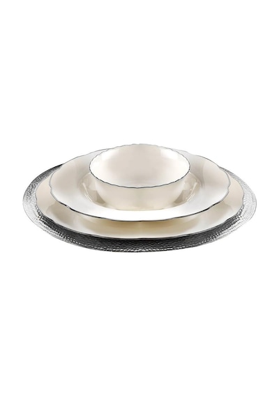Kütahya Porselen Bone Olympos 24 Parça Platin Fileli Yemek Takımı