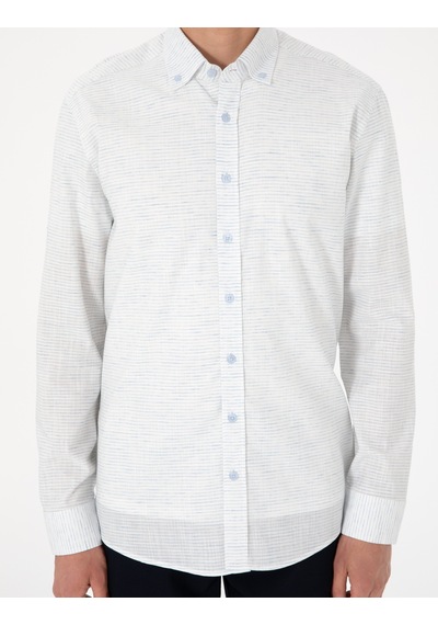 Pierre Cardin Erkek Mavi Gömlek Desenli 50307171-vr036 Mavi