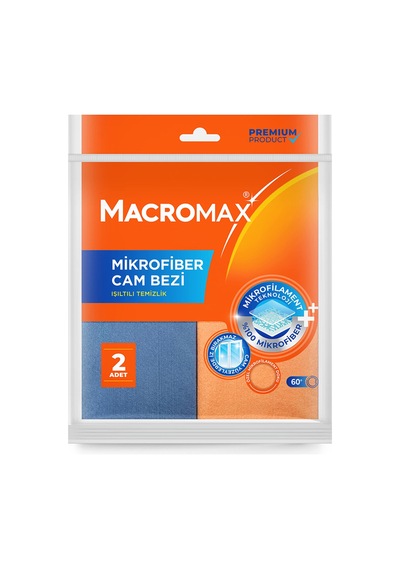 Macromax Mikrofiber Cam Bezi 2'li 2 Adet Çok Renkli