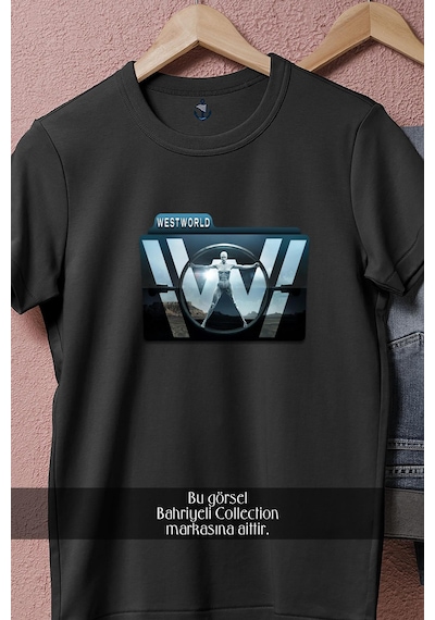 Oversize Westworld Tasarımlı Unisex T-shirt Siyah