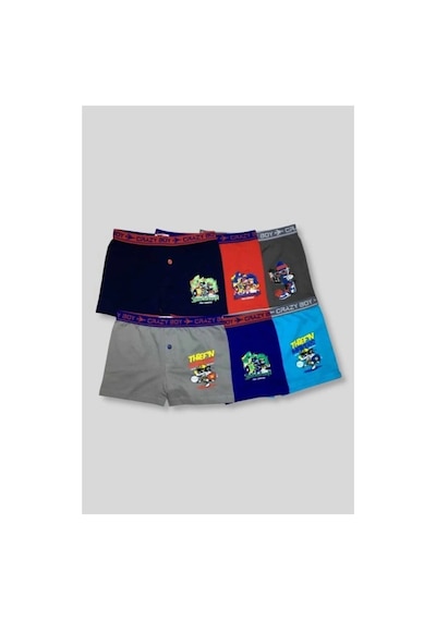 Renkli Erkek Çocuk Boxer 6 Lı Paket Renkli
