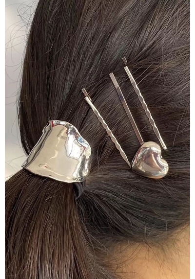Caş Dekorasyon Gümüş Renk Metal Detaylı Lastik Toka Ve Tel Toka Set