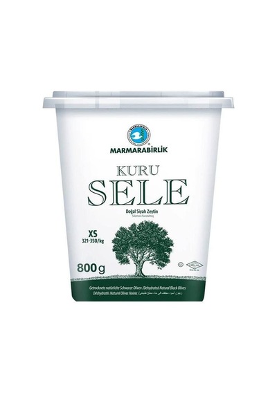 Marmarabirlik Doğal Kuru Sele 321-350 KB XS Siyah Zeytin Kutu 800 G