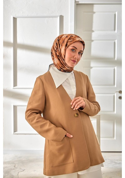 Silk Home Velora Eşarp 161001-02 Siyah, Krem, Kahverengi, Taba