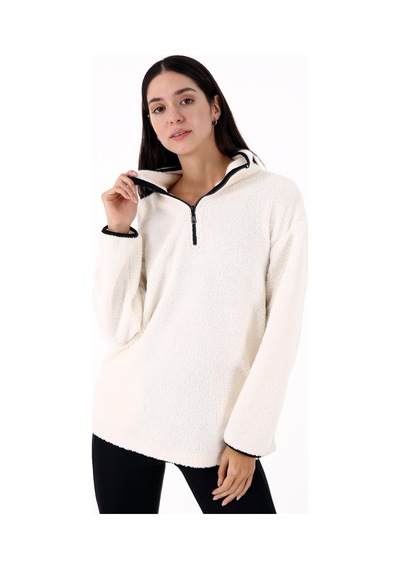 Scorp Cheer Casual Kadın Peluş Sweatshirt Ekru Standart Çok Renkli