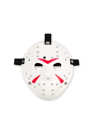 Beyaz Renk Kırmızı Çizgili Tam Yüz Hokey Jason Maskesi Hannibal Maskesi - Zmff-52836 18