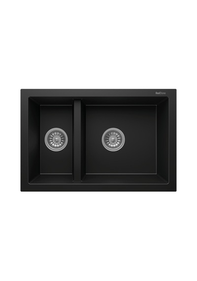 P018 Bergama 1.5 Göz Granit Evye 700 460 Mm Siyah İsimdebelirtilmiş