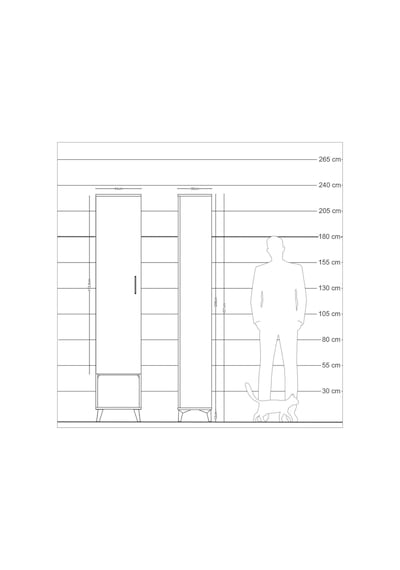 Arges Dolap 2 Raflı Tek Kapaklı Tek Askılı 44x30x221 Aytaşı-antrasit Aytası