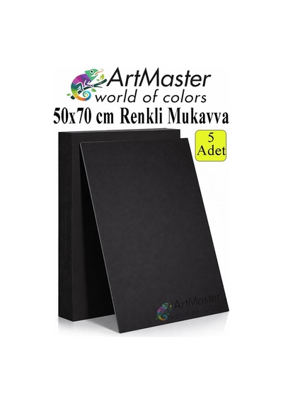 Siyah Renkli Mukavva 50x70 Cm 5 Adet 1 Paket Renkli Sert Karton 1.0 Mm Anasınıfı Hobi Etkinlik Okul Öncesi Elişi