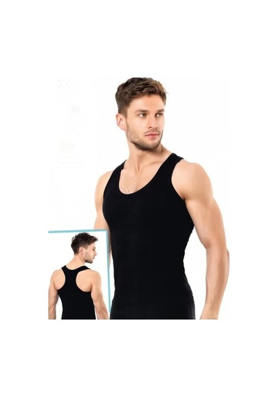 İki Yıldız Erkek Modal Rambo Atlet 6'lı Paket 3010 Siyah