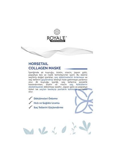 Royale Professional Horsetail Collagen Yavaş Uzayan Saçlar İçin Güçlendirici Saç Maskesi 500 ML