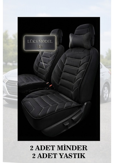 Hyundai Bayon 2026 Uyumlu Lüks Premium Siyah Renk 2 Adet Minder Ve Yastık