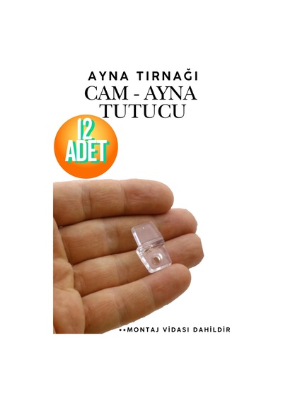 Şeffaf Plastik Ayna Tırnağı Duvar Cam Tutucu Sabitleme Aparatı 12 Adet Cam Ve Ayna Sabitleme Seti 12'li Ayna Tırnağı Duvara Montaj Cam Tutucu Aparat Şeffaf Şeffaf